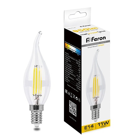 Лампа светодиодная Feron LB-714 Свеча на ветру E14 11W 230V 2700K - фото