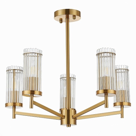 Люстра потолочная ST-Luce Латунь/Прозрачный E14 5*60W SL1233.302.05 - фото