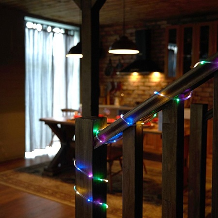 Светодиодная гирлянда Feron CL587 линейная Мини Дюралайт мультиколор с контроллером, 15м, c питанием от сети 220V - фото