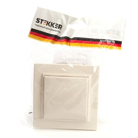 Розетка 2-местная б/з, STEKKER, PST10-9013-02, 250В, 16А с защитной шторкой, серия Эрна, слоновая кость - фото