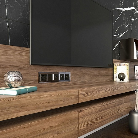 Рамка из стекла на 5 постов  Diamant черный WL08-Frame-05 - фото