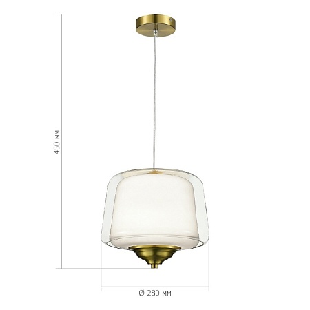 Светильник подвесной ST-Luce Латунь/Белый, Прозрачный LED 1*18W 3000K SL6127.303.01 - фото