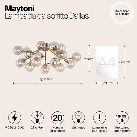 Потолочный светильник Maytoni Dallas MOD545PL-20G - фото