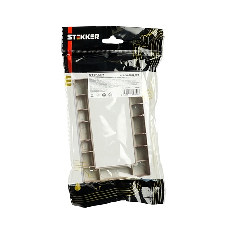 Рамка  2-местная (без перемычки),  пластик, STEKKER, PFR00-7012-04, серия Катрин, шоколад - фото