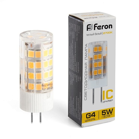 Лампа светодиодная Feron LB-432 G4 5W 175-265V 2700K - фото