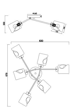 Потолочный светильник Freya Isabella FR5095CL-06G - фото