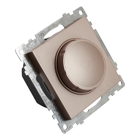 Выключатель диммирующий TRIAC(механизм), STEKKER GLS10-7106-02, 250V, 500W, серия Катрин, шампань - фото