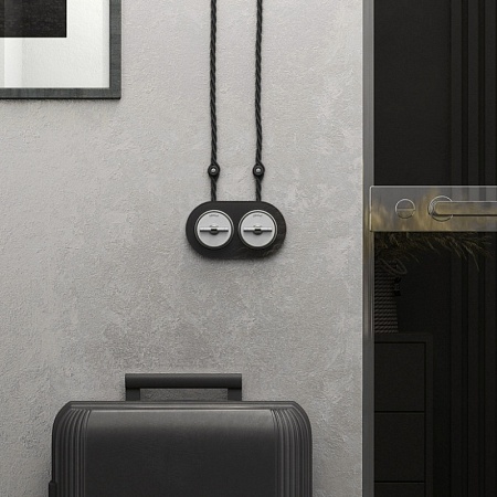 Выключатель на 4 положения двухклавишный Vintage белый матовый/хром W5822050 - фото