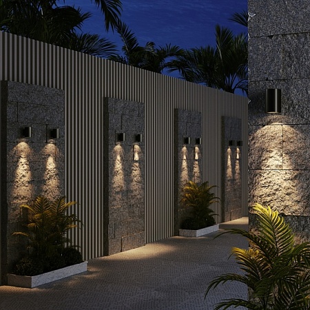 Светильник уличный настенный ST-Luce серый GX53 2*9W SL9007.701.02 - фото