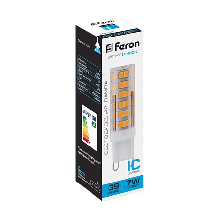 Лампа светодиодная Feron LB-433 G9 7W 175-265V 6400K - фото
