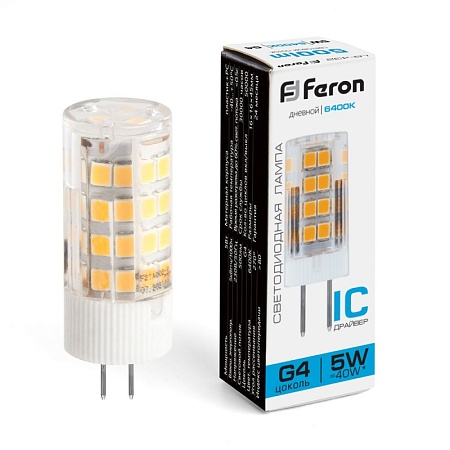 Лампа светодиодная Feron LB-432 G4 5W 175-265V 6400K - фото