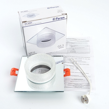Светильник встраиваемый Feron DL3001 потолочный MR16 G5.3 прозрачный - фото