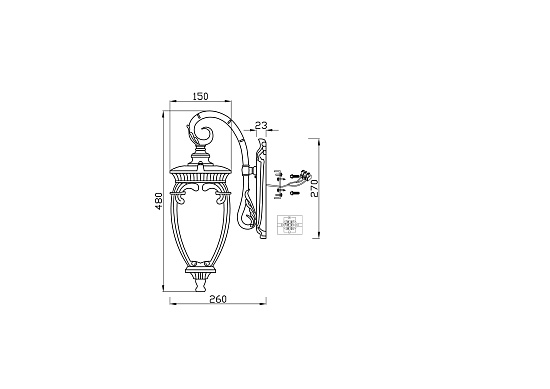 Настенный светильник (бра) Outdoor O414WL-01BZ - фото