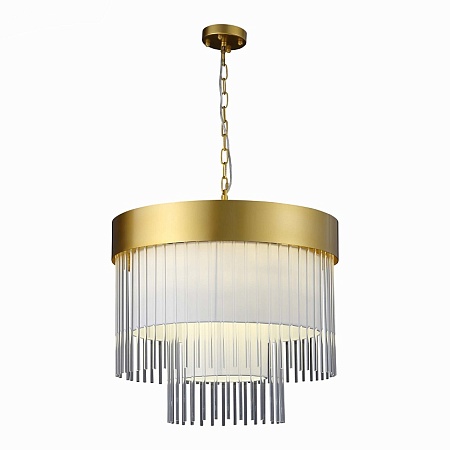 Люстра подвесная ST-Luce Золотистый/Белый, Прозрачный E14 9*40W SL1352.203.09 - фото