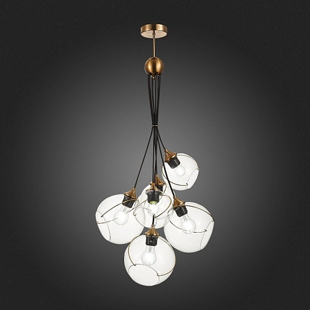 Светильник подвесной Золотистый/Прозрачный E27 6*60W SLE103103-06 - фото