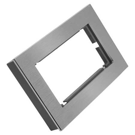 Рамка 2-местная (без перемычки), металл, STEKKER, MFR00-7012-03, серия Катрин, серебро - фото