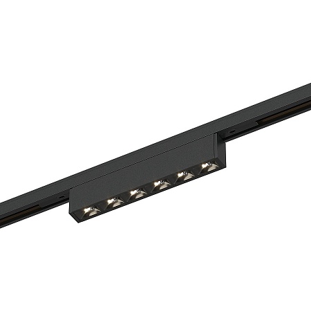 Магнитный трековый светильник Черный LED 1*5W 3000K 220Lm Ra>90 IP20 L100xW10xH18 24V ST666.436.05 - фото