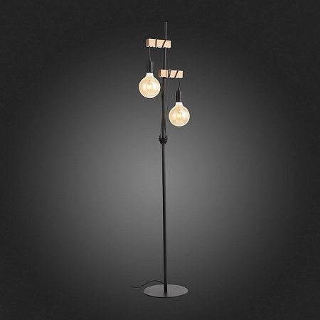 Светильник напольный Черный, Светлое дерево E27 2*60W SL1142.405.01 - фото