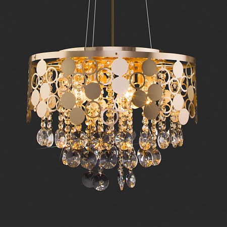 Умный подвесной светильник 10123/6 золото/прозрачный хрусталь Strotskis Smart (10114/6) - фото
