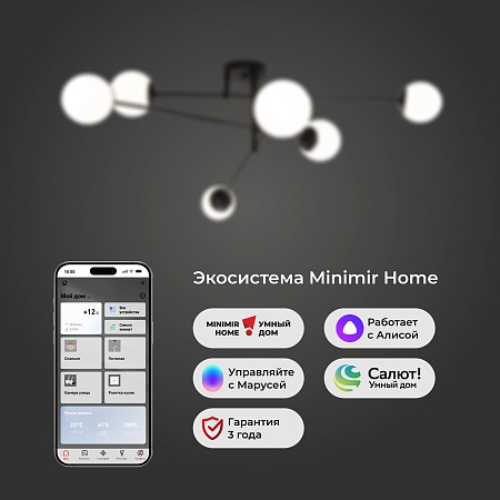 Потолочный светильник Eurosvet 30181/6 черный - фото