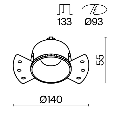 Встраиваемый светильник Technical DL051-01-GU10-RD-WMG - фото