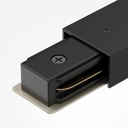 Прямой коннектор питания с вводом питания Unity черный - фото