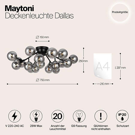 Потолочный светильник Maytoni MOD545CL-20B - фото