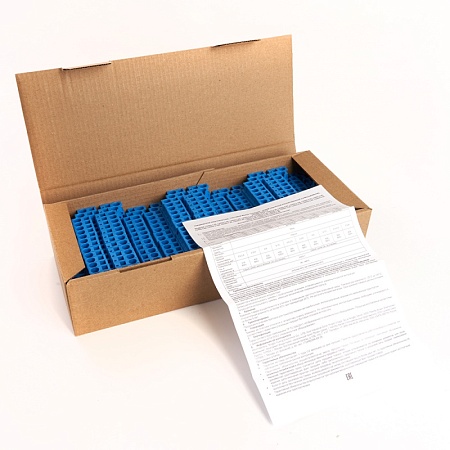 Зажим пружинный, 4-проводной проходной 2 уровня ЗНИ - 4.0 (JXB ST 4), синий STEKKER - фото