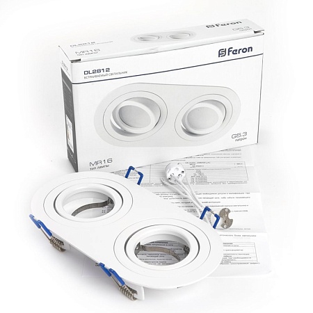 Светильник потолочный встраиваемый, DL2812 MR16 50W G5.3 "овал", белый - фото