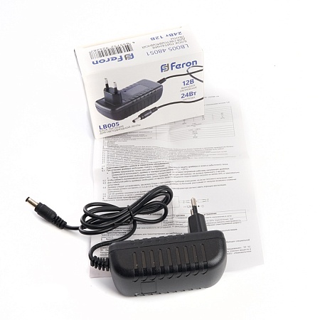 Трансформатор электронный для светодиодной ленты 24W 12V (драйвер), LB005 FERON - фото