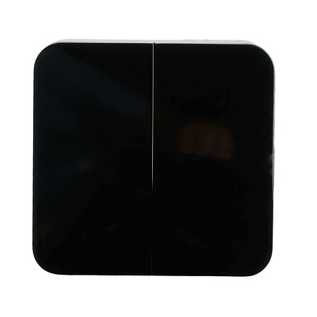 Выключатель открытой установки 2-клавишный, STEKKER, 250В, 10А, IP20, серия София, черный, MSW10-20-02 - фото