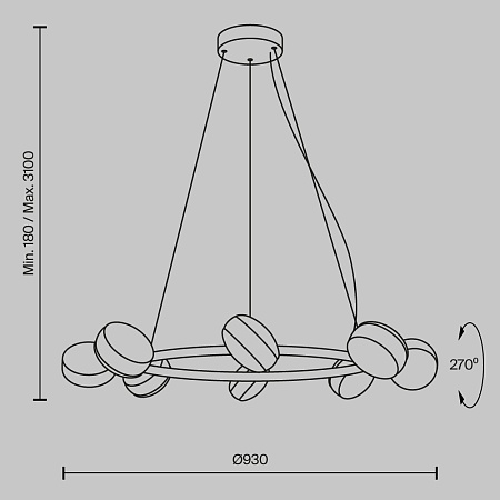 Подвесной светильник Maytoni Mind MOD299PL-L80BS3K - фото