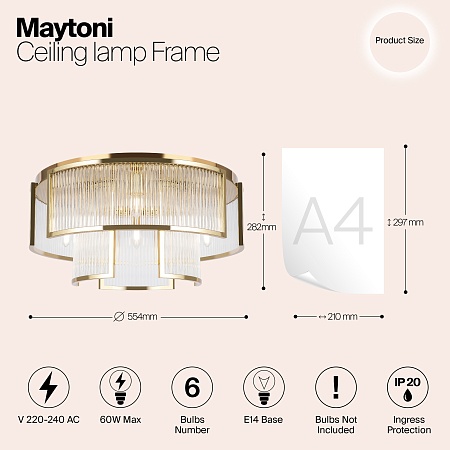 Потолочный светильник Maytoni Frame MOD174CL-06G - фото