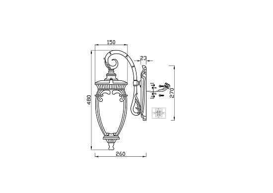 Настенный светильник (бра) Outdoor O414WL-01GB - фото