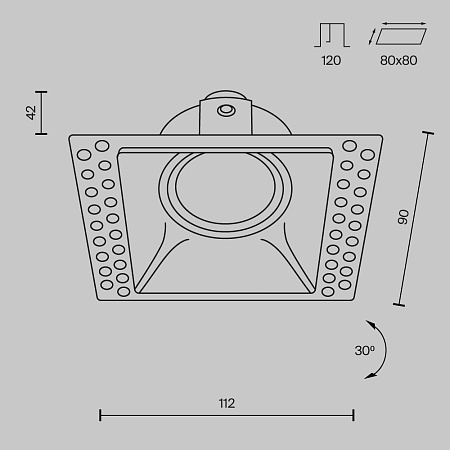 Встраиваемый светильник Technical DL042-01-SQ-B - фото