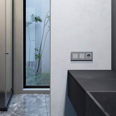 W0032965/ Рамка на 3 поста Slab (серебро матовый) W0032965 - фото