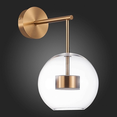 Бра ST-Luce Латунь/Прозрачный LED 1*14W 3000K SL1133.201.01 - фото