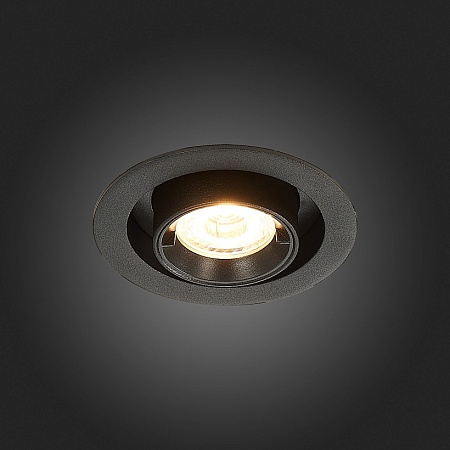 Св-к встр. Черный LED 1*12W 3000K 900Lm Ra80 24° IP20 D90xH92 180-240V ST702.338.12 - фото