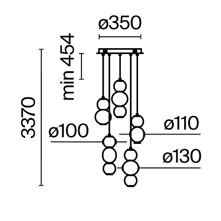 Подвесной светильник Maytoni Drop MOD273PL-L80CH3K - фото