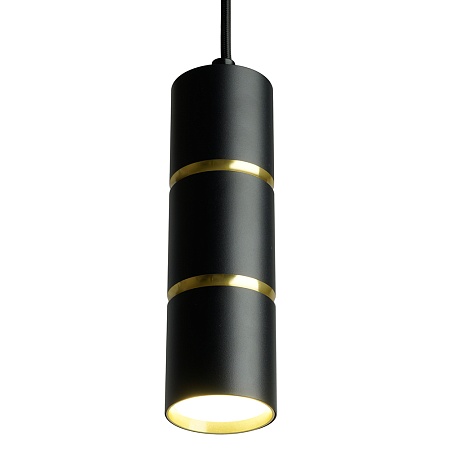 Светильник потолочный Feron ML1868  Barrel ZEN levitation на подвесе MR16 35W, 230V, чёрный, золото 55*180 - фото