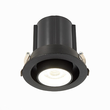 Св-к встр. Черный LED 1*12W 3000K 900Lm Ra80 24° IP20 D90xH92 180-240V ST702.438.12 - фото