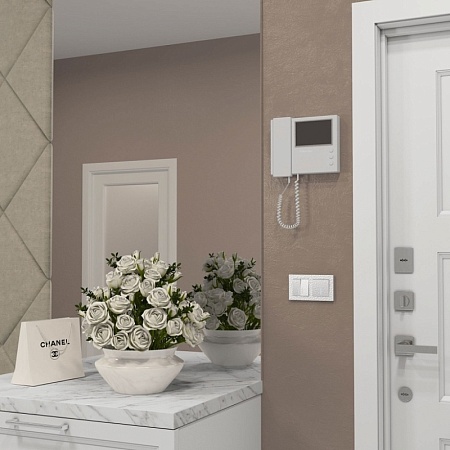 Выключатель двухклавишный проходной с подсветкой белый W1222101 - фото