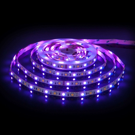 Светодиодная лента 24 В 14,4 Вт/м 60 Led/м 5050+5050 IP20, MIX RGB/дневной белый 4200K, 5 м Лента светодиодная 24V 14,4W 60Led 5050+5050 IP20 MIX RGB/дневной белый, 5м - фото