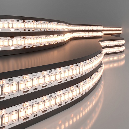 Светодиодная лента 12 В 16 Вт/м 240 Led/м 2835 IP65, теплый белый 3300K, 5 м Лента светодиодная 12V 16W 240Led 2835 IP65 тёплый белый, 5м Elektrostandard - фото