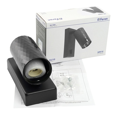 Светильник Feron ML1880 PRISM 35W, 230V, GU10, чёрный - фото