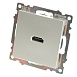 Розетка HDMI 2.1, Type A (механизм), STEKKER GLS00-7118-03, серия Катрин, серебро - фото