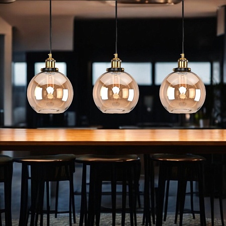 Подвесной Светильник Loft Clear Glass Sphere Cloche Дымчатый Imperiumloft 73694-22 - фото