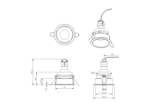 Встраиваемый светильник Technical DL053-01W - фото