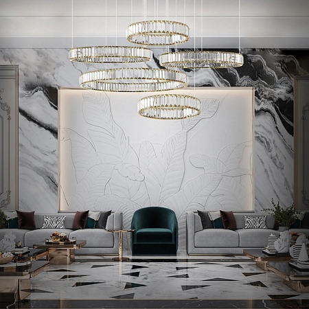 10135/5 Gold Подвесной светильник LOFT IT Crystal ring - фото