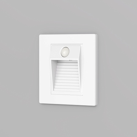 DK1020-WH Светильник встраиваемый в стену c датчиком движения, IP 20, LED 3000, 1 Вт, белый, пластик - фото